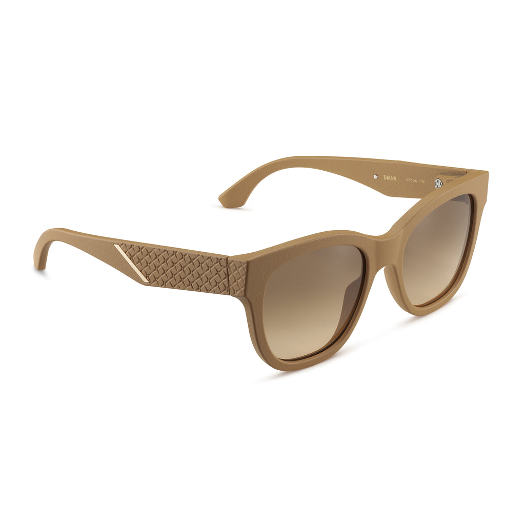 Occhiali da sole donna AURA Sand ZP8, montatura color sabbia e lenti sfumate marroni, dettaglio