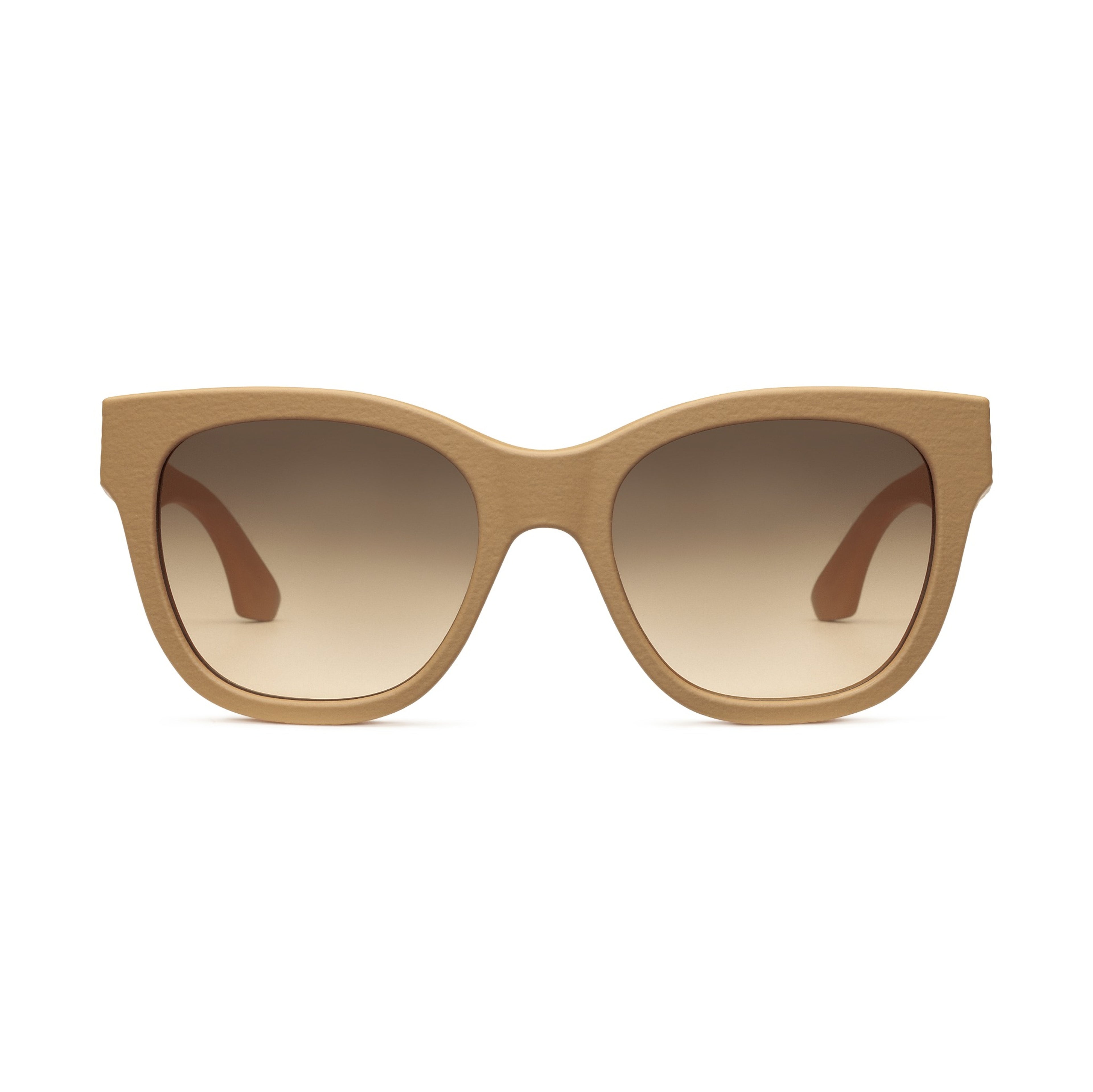Occhiali da sole donna AURA Sand ZP8, montatura color sabbia e lenti sfumate marroni, vista frontale