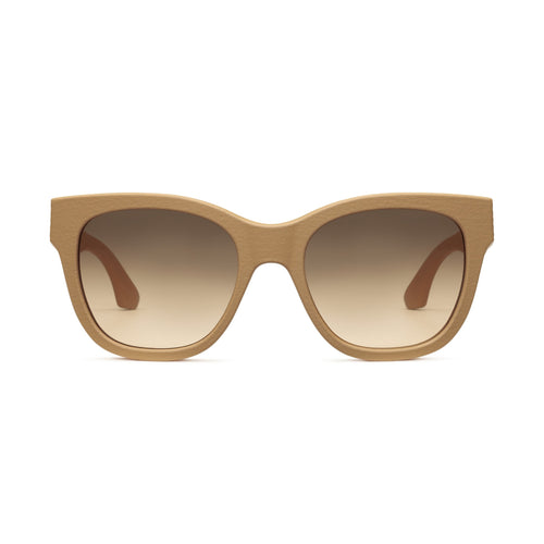 Occhiali da sole donna AURA Sand ZP8, montatura color sabbia e lenti sfumate marroni, vista frontale
