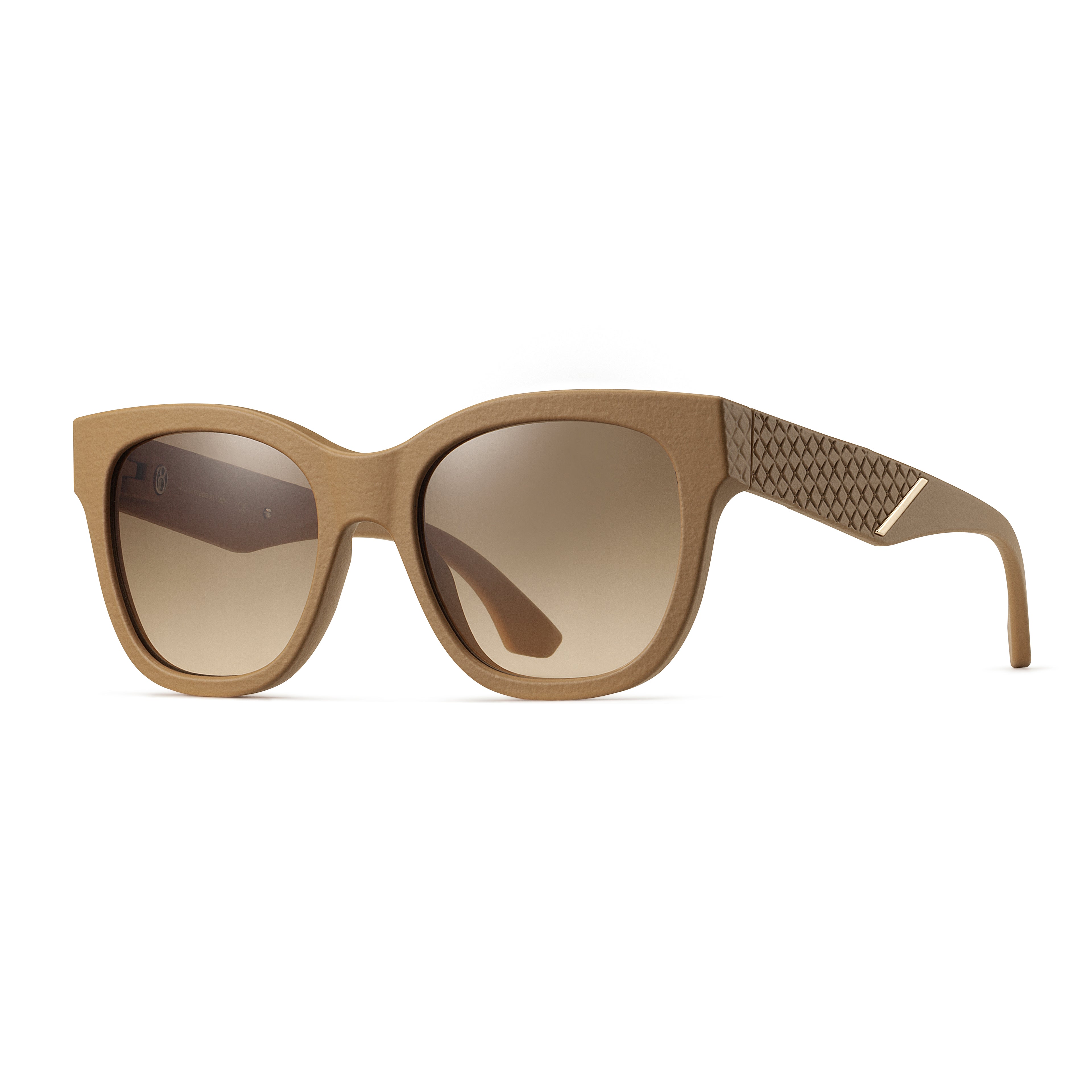 Occhiali da sole donna AURA Sand ZP8, montatura color sabbia e lenti sfumate marroni, vista frontale